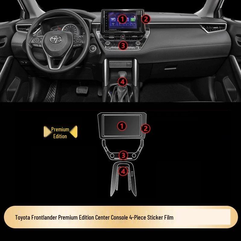 Защитная пленка для салона Toyota Frontlander - HD Clear для консоли, рычага переключения передач и декора панели приборов