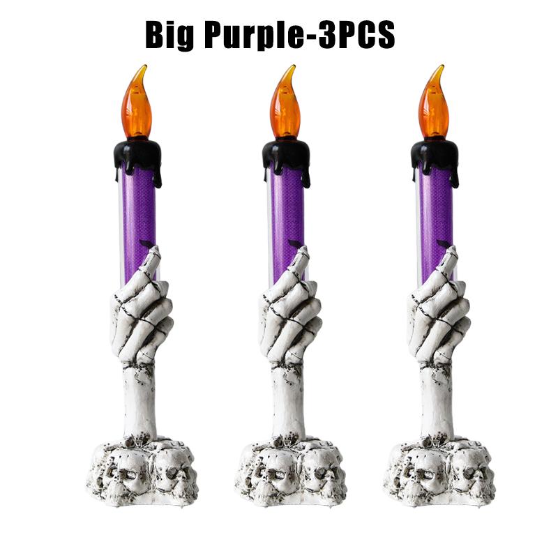 Halloween Witch Finger Skull LED Glowing Candle Light Bar KTV Party Decoration Prop Electronic Pumpkin Lamp