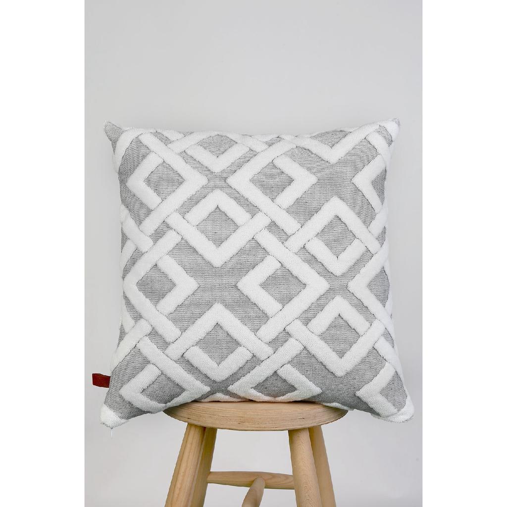 Bohemian Special Design Punch Pattern Decorative Throw Pillow Cover Mila Ecru