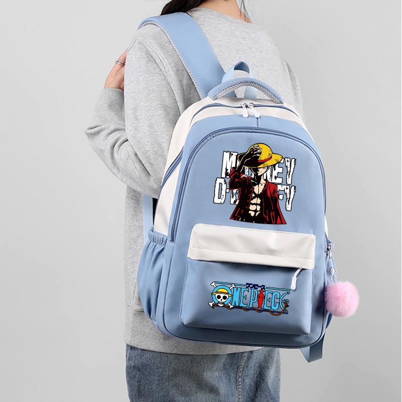 Аниме One Piece Классический Kawaii Рюкзак Милый Мягкий Рюкзак Печатный Мальчик Девочка Школьный Ранец Повседневный Портфель Для Мужчин Женщин Дорожная Сумка Для Отдыха Рюкзак Mochila