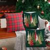 Рождественская клетчатая наволочка Рождественская елка Наволочка со скрытой молнией Клетчатая наволочка для праздничного домашнего декора в стиле фермерского дома