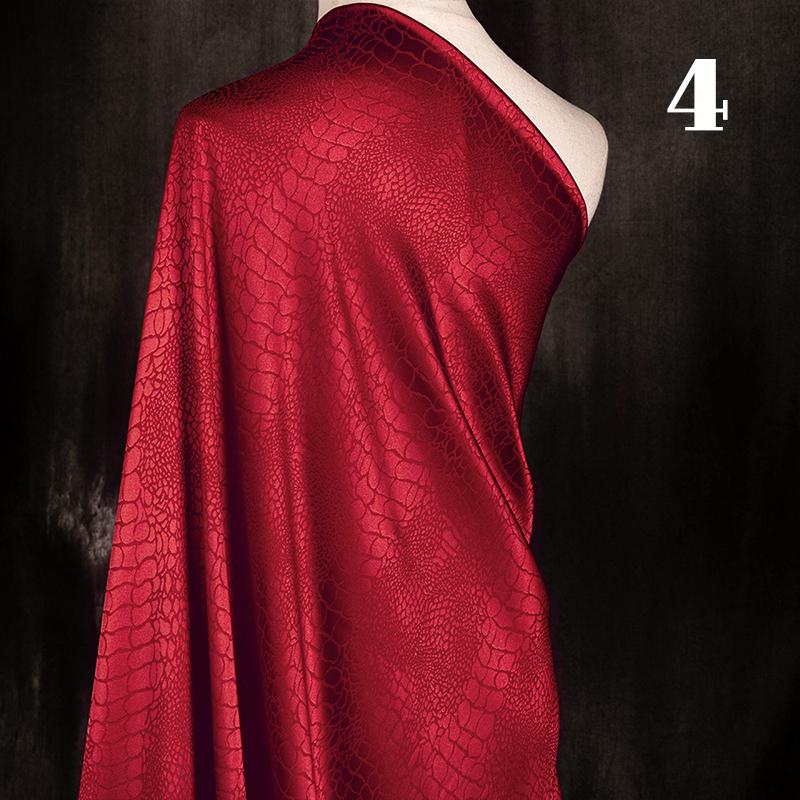 Ткань с принтом под крокодила, микрострейч, черная жаккардовая ткань на метр для платьев, одежды, шитья, однотонная, рукоделие, гладкая