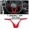 Auto Steering Wheel Button Sticker Cover Trim ABS For Nissan Rogue T32 / X-Trail 2017 -  Red / Carbon Fiber Look Accessories
