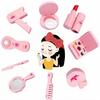 Simulation Cosmetics Set Toy Wooden Pretend Play Toy Kids Hair Beauty Makeup Set With Lipstick Nail Paint Travel Gift For Girls
