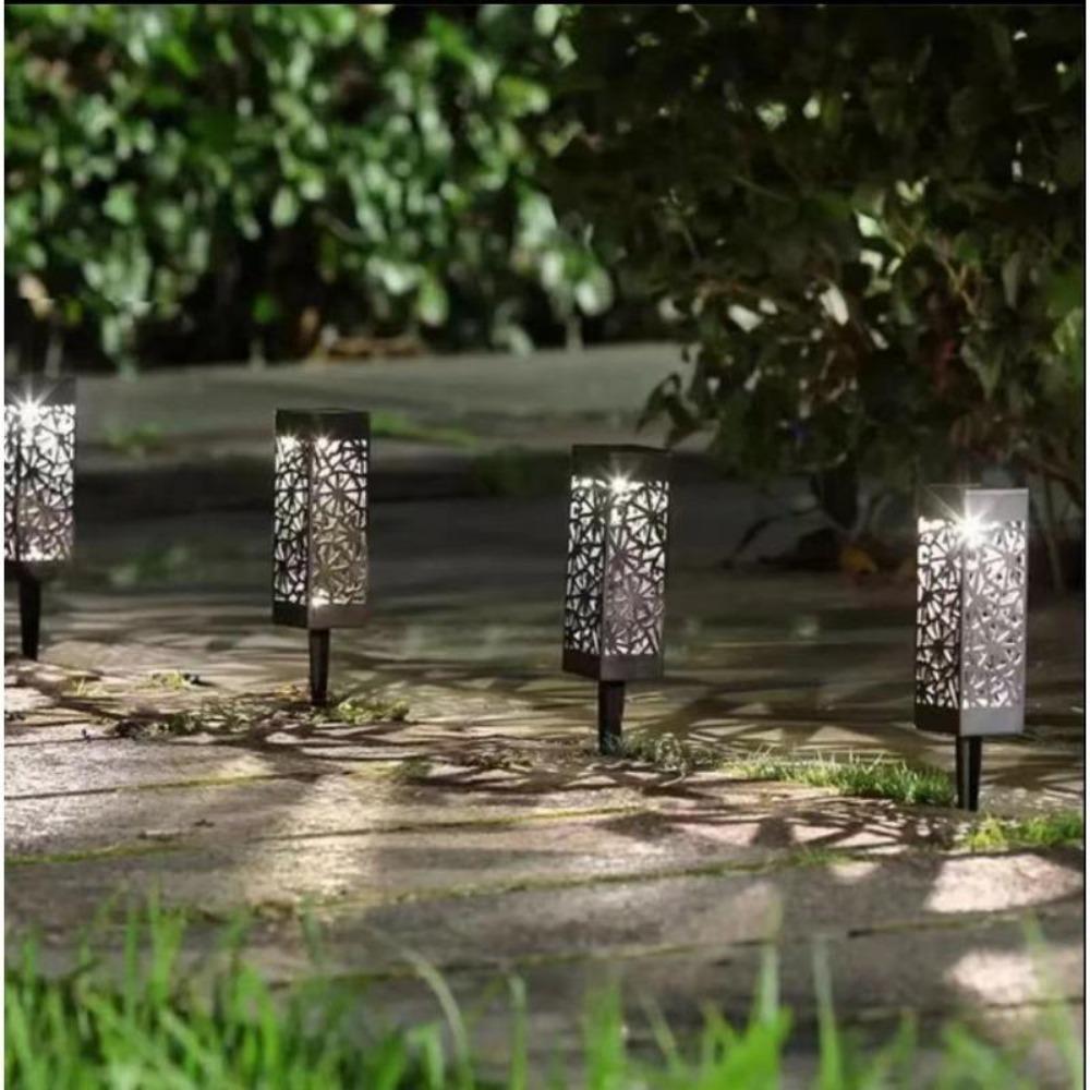 6 шт. наружный солнечный садовый светильник водонепроницаемый солнечный газонный светильник для ландшафтного патио двора дорожки лестницы двора художественное украшение