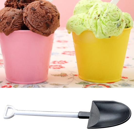 50Pcs/Set Ice Cream Shovel Eco-friendly Food Grade Plastic Yogurt Jam Cake Spoon Spade Kids