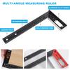 Woodworking Square Ruler High Precise Anti-drop Design Wide Application Multi-Function Angle Precision Square Woodworking Ruler