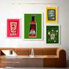 Томатный соус Яркая кухня Еда Настенное искусство Холст Принт Винтажный Бар Абстрактный Ретро Банка Постер Живопись Картина Комната Домашний декор