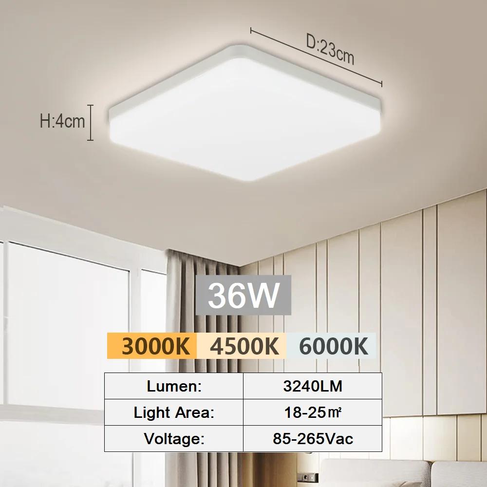Новый ультратонкий светодиодный потолочный светильник 2,4 см для дома и кухни, современные потолочные светильники для спальни, квадратный верхний светильник для гостиной, светодиодные потолочные светильники