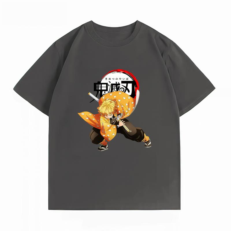 Unisexs Clothing New 100 Cotton Summer TShirt Demon Slayer Unisexs TShirt Zenitsu Print Casual Oversized Unisexs TShirt