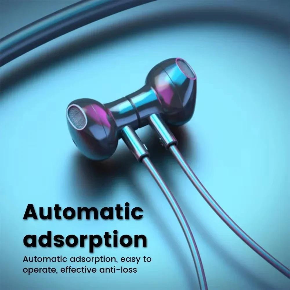 Наушники Bluetooth 5.2 с шейным ободом, беспроводные гарнитуры, Hi-Fi стерео, светодиодный цифровой дисплей, двойной режим, водонепроницаемые наушники