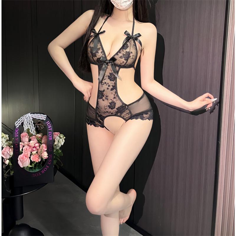 Боди, цельное, с открытой промежностью, для свободного секса, сексуальные подвязки, униформа чистого желания, кружевной соблазнительный комплект для сна 8