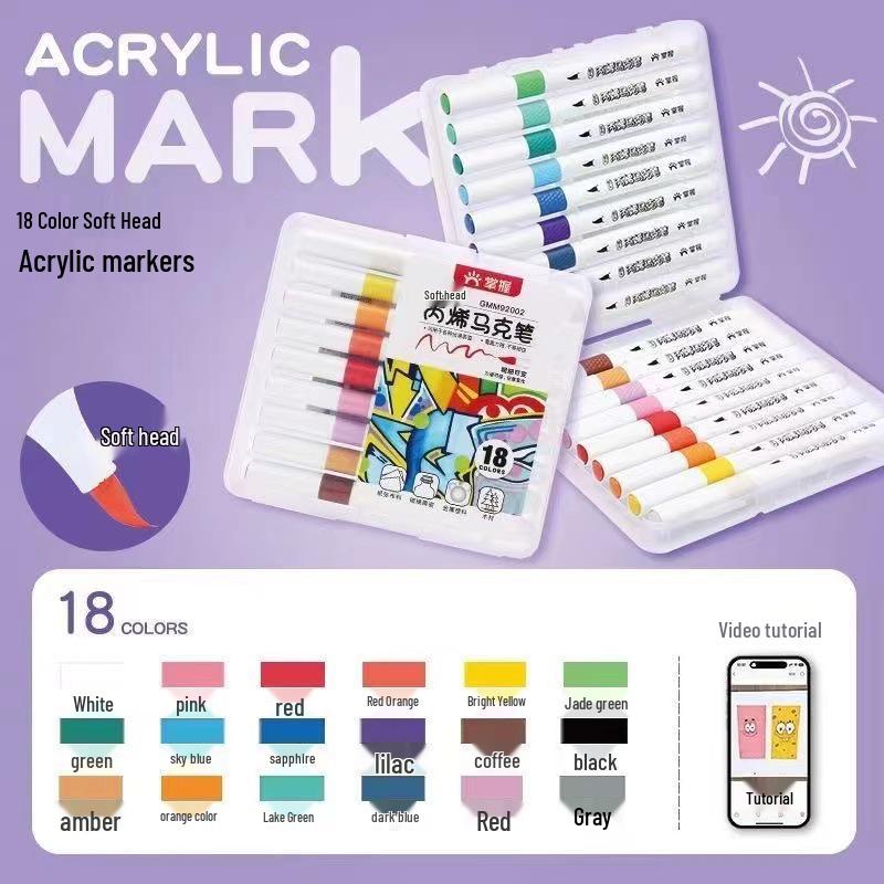 Быстросохнущие акриловые маркеры с мягким наконечником для детского DIY-граффити на обуви и одежде