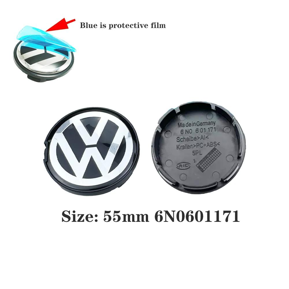 4Pcs Car Wheel Hub Center Caps Badge Emblem Set for Volkswagen VW Golf Polo Passat CC Touran - 55mm 56mm 65mm 70mm Rim Cover Acc zd0