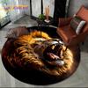 Animal Wildlife Cartoon Beast Tiger Lion Leopard Round Carpet Rug for Living Room Bedroom Child Decor,Pet Area Rug Non-slip Mat