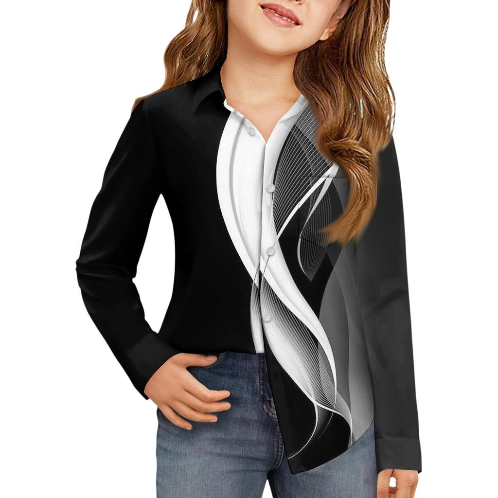 Girls' Button-Down Shirt - Long Sleeve Dress Blouse