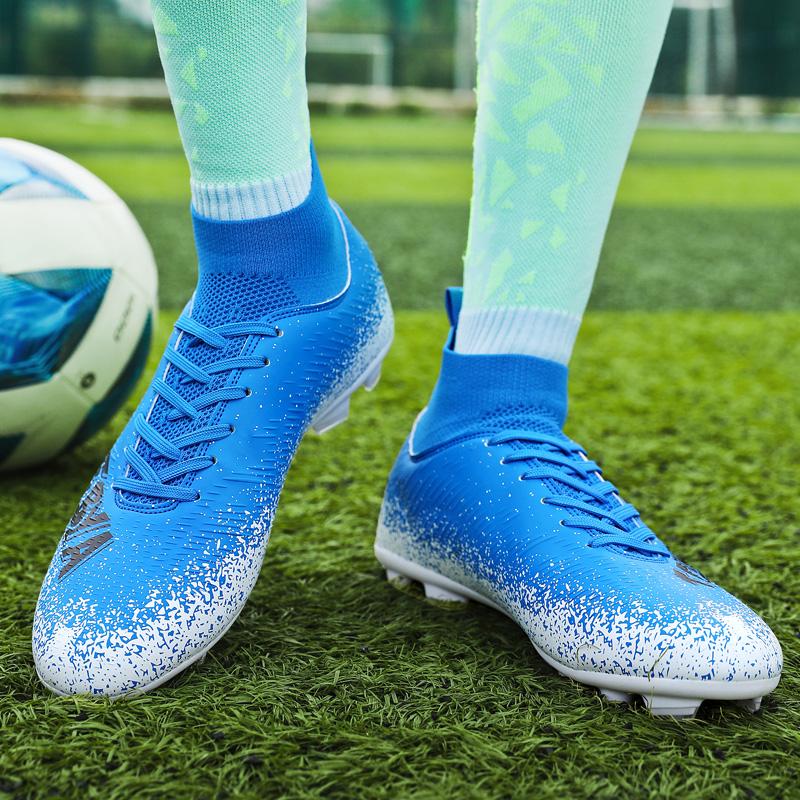 Мужские высокие носки, большие размеры, длинные шипы, футбольные бутсы, нескользящие, износостойкие, TPR, искусственный газон, уличные детские футбольные бутсы