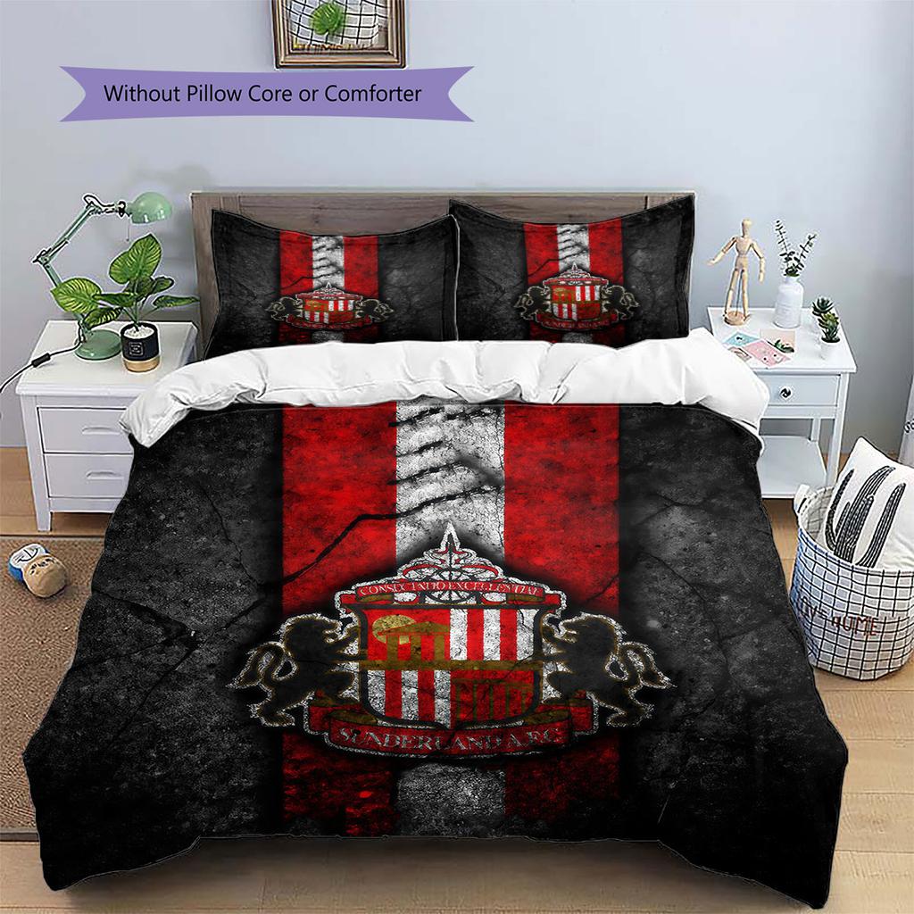 Постельное белье с узором Sunderland A.F., Комплект одеял, Пододеяльник, Наволочка, Домашний подарок на день рождения(1 пододеяльник + 2 наволочки, без наполнителя)