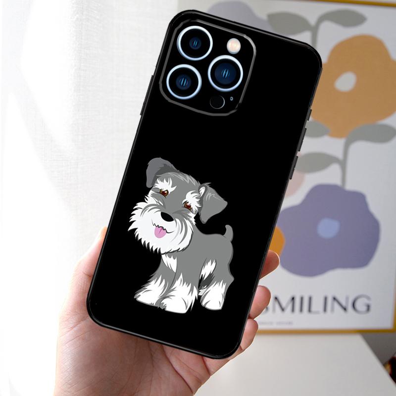 Миниатюрный шнауцер собака искусство Чехол Для iPhone 16 15 14 13 12 11 Pro Max Mini Чехол X XR XS 8 7 14 16 15 Plus Аксессуары