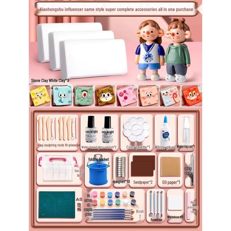 Набор глины для лепки из камня своими руками: Легкая полимерная глина и цветной пластилин для поделок