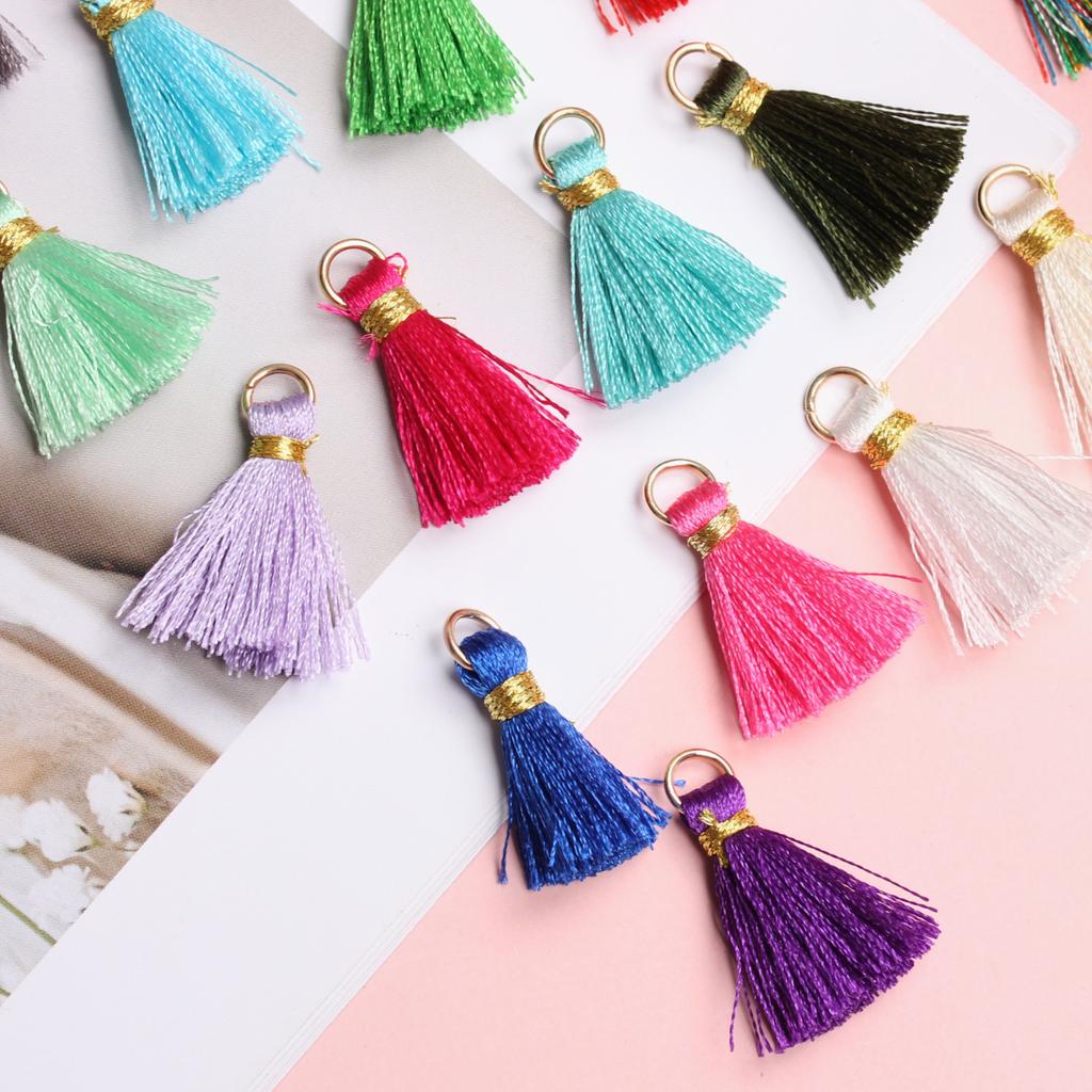 Маленькая кисточка, золотая нить, модные материалы ручной работы, 100 шт., ювелирные аксессуары, бахрома, аксессуары для волос, серьги «сделай сам», петли-петли