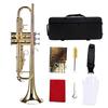 LADE Professional Bb Flat Brass Trumpet Instrument Set Kit Аксессуар (Золото)