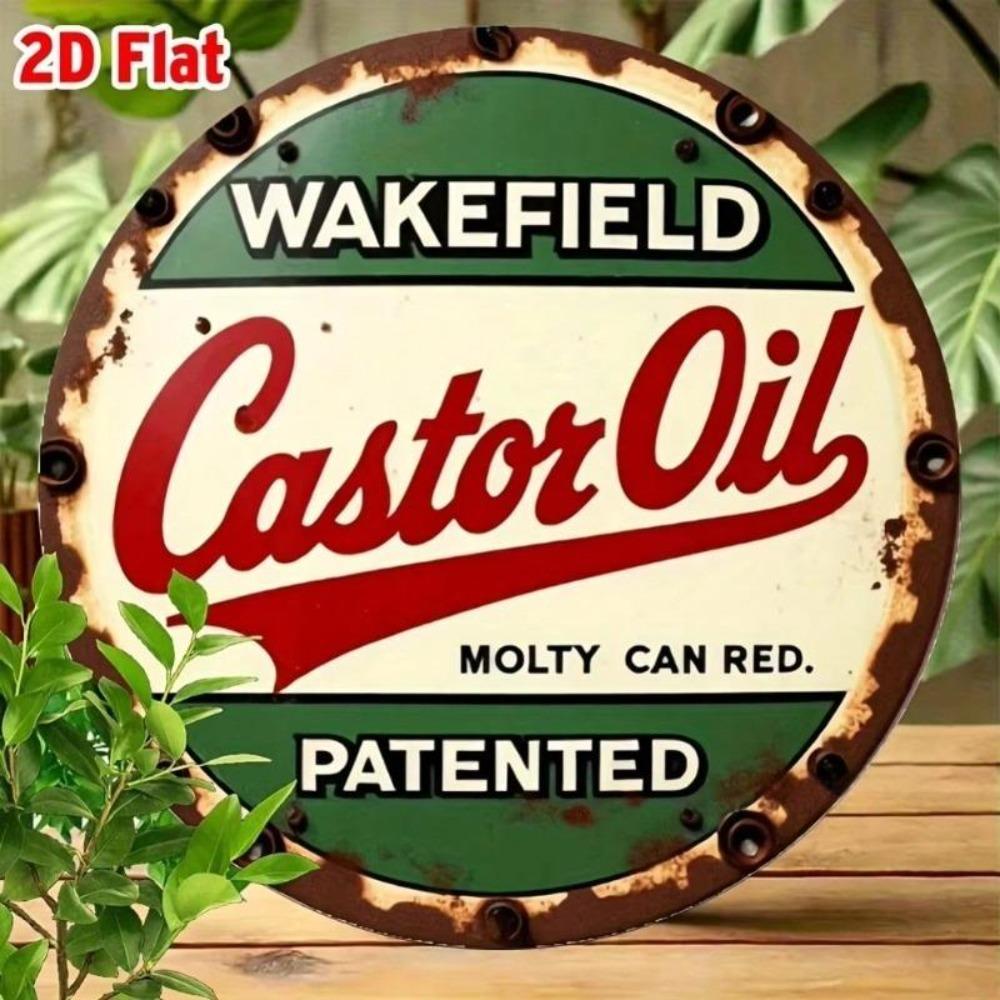 Винтажная ретро металлическая жестяная вывеска Wakefield Castor Oil Декор стены в стиле farmhouse