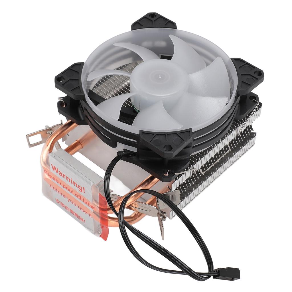 Воздушный кулер для ЦП 90мм 48cfm 1800 об/мин 2 медные тепловые трубки RGB-подсветка Вентиляторы охлаждения ЦП для компьютера для Intel LGA115X для AMD