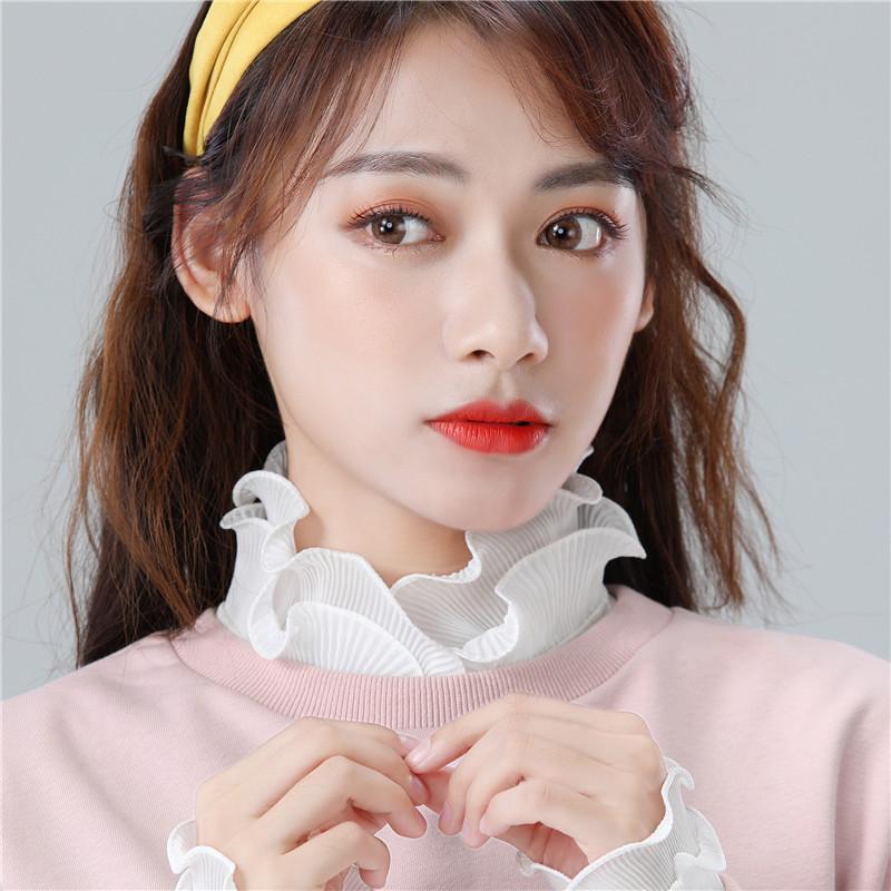 Elegant Stand Fake Collar Lace Embroidery Shirt Blouse Tops Detachable Collars Half Shirt False Collar Clothing Accessories