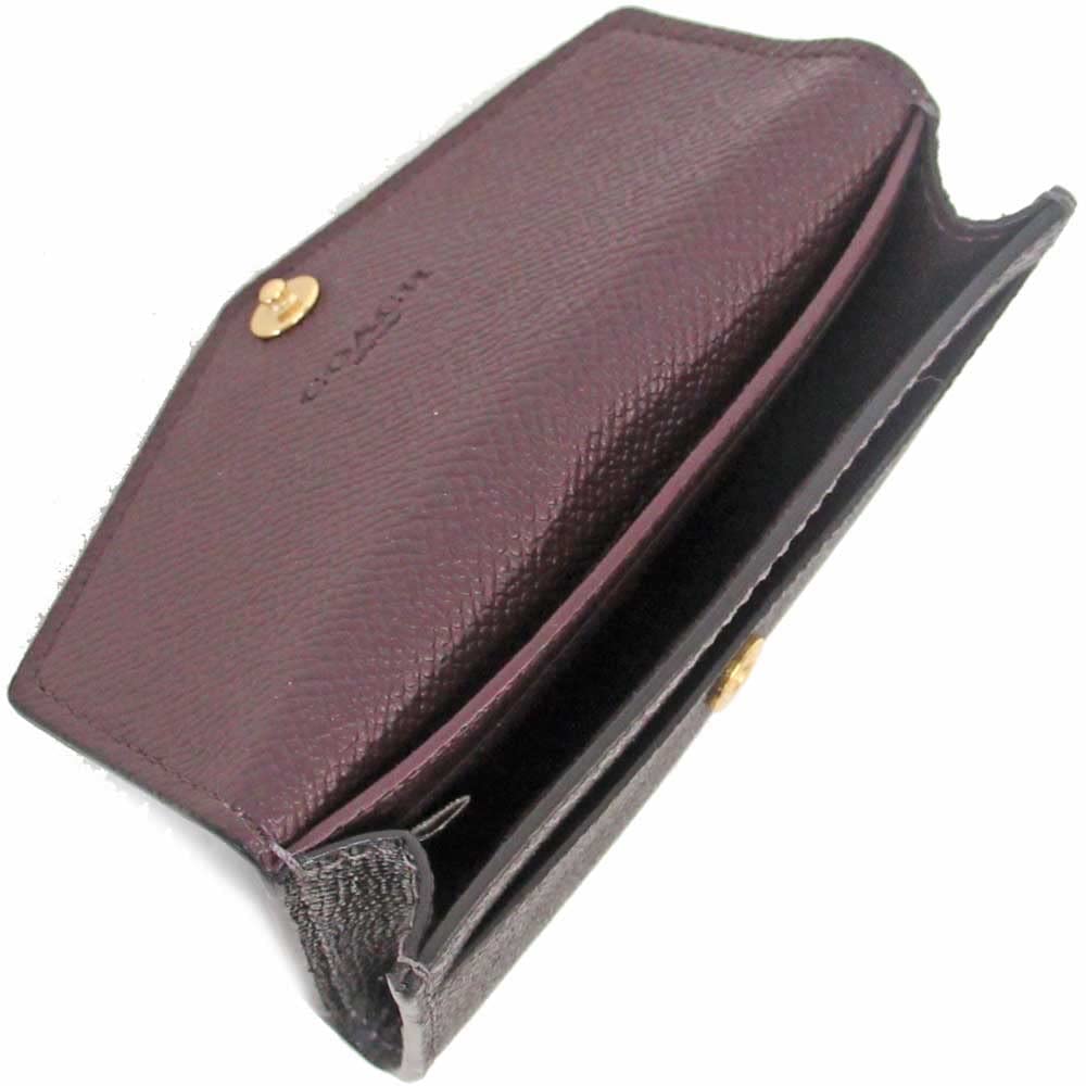 Чехол для карточек Outlet из кожи Crossgrain с клапаном CH487 IMBLK [Coach] [Б/у]
