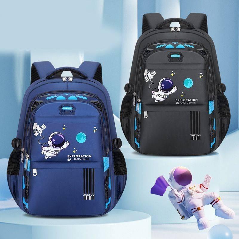 Cartoon Astronaut School Bag Lightweight Water-resistant For Elementary Boys