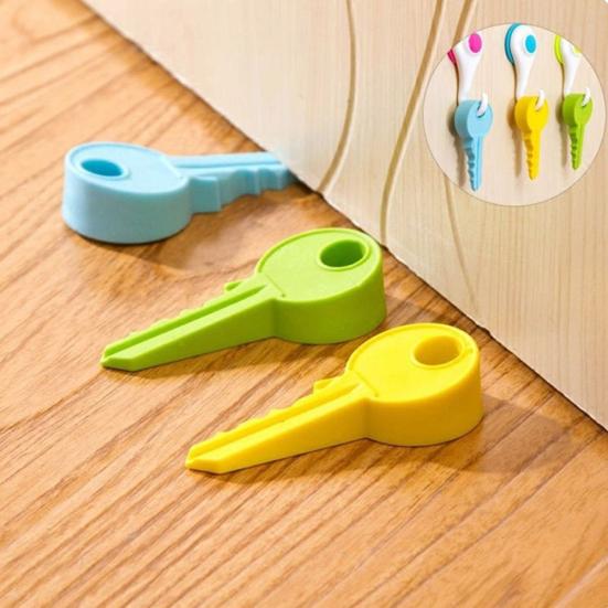 Novelty Stopper Silicone Rubber Key Decor Door Stop Wedge for Baby Protection