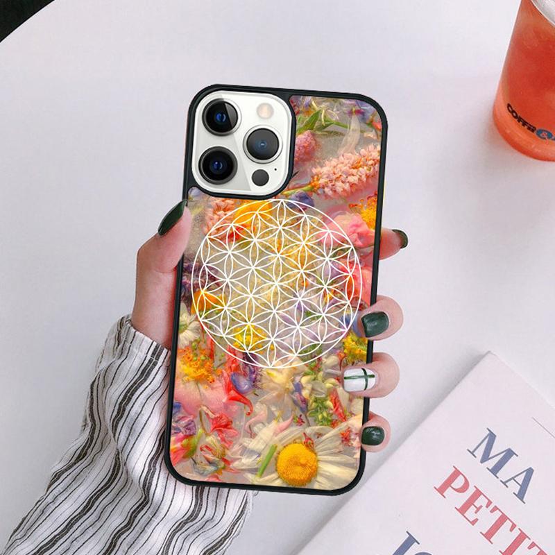 Чехол для телефона Цветок Жизни в Лотосе Пастельные Золота для iPhone 17 Air 16 15 14 13 12 11 Pro Max Plus Max Cover coque