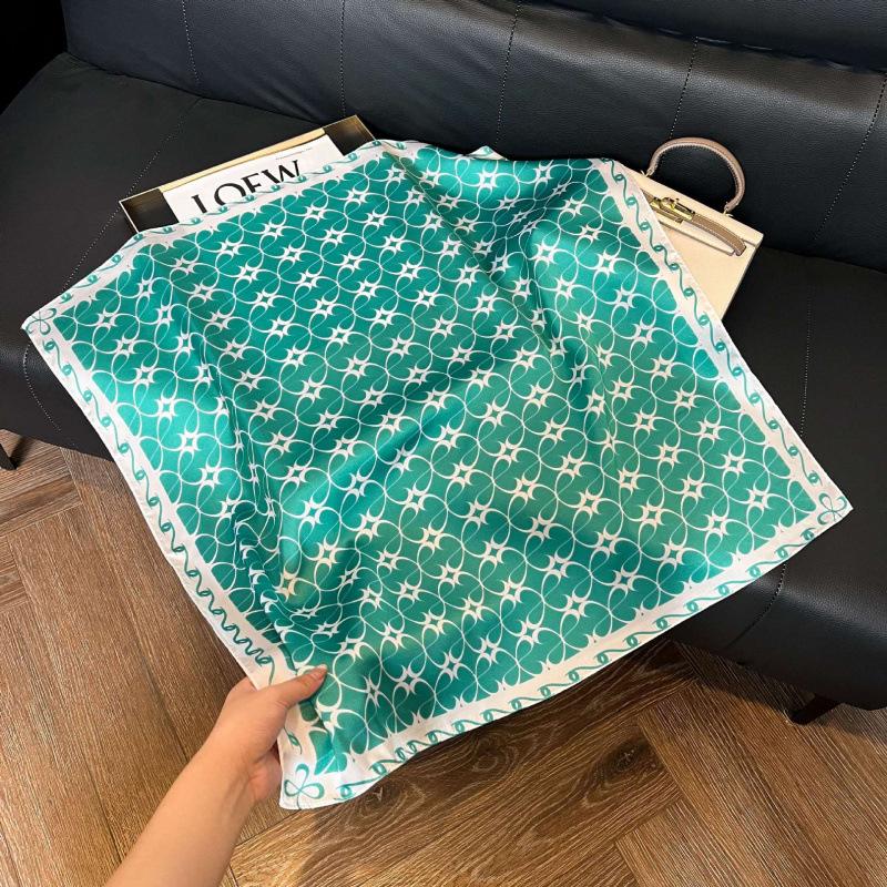 New Korean version of versatile printed decorative silk scarf, Chinese style temperament, elegant streamer, hair tie, bag, small scarf