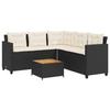VidaXL Canapé de jardin avec table et coussins en forme de L noir, canapé d'extérieur, canapé d'extérieur en forme de L, 369048