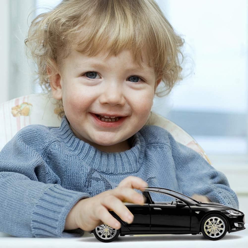 1/32 масштабная игрушечная машинка Tesla Model S, модель из сплава, автомобили с откатным механизмом, игрушки для малышей и детей