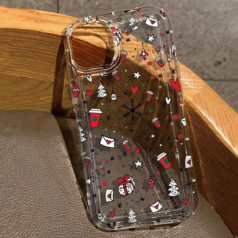 Чехол для iPhone 16 Чехол для iPhone 15 Pro Max Роскошный мультяшный рождественский чехол для iPhone 14 13 12 11 XS X XR 7 8 Plus Противоударный чехол