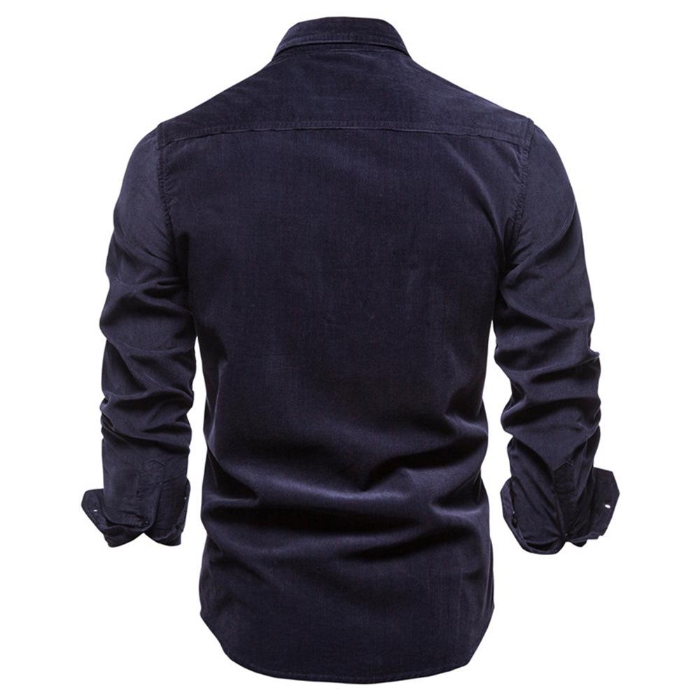 Men's Autumn Cotton Base, Corduroy Men's Business Shirt Slim Casual Shirt Men's New Long Sleeve Jacket