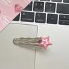 Новая корейская розовая заколка для волос со звездами для женщин Y2K милая волна металлическая заколка-автомат для волос для девочки милые акриловые аксессуары для волос