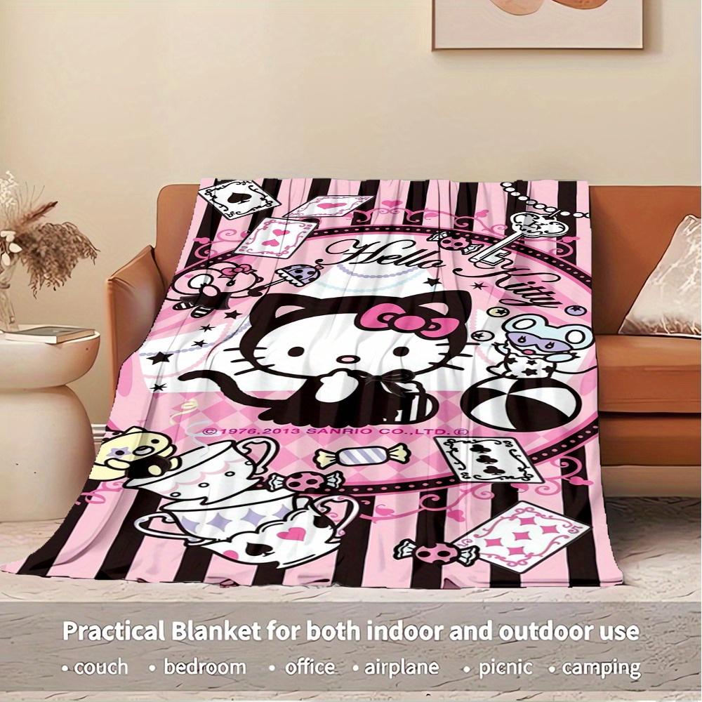 1pc Hello Kitty, SanrioDigital Print Fleece Blanket - Contemporary Style, Suitable for All Seasons, Perfect for Home, Travel, or Camping - M