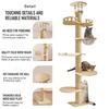 Cat Tree Floor To Ceiling Cat Tree Height Adjustable Cat Tower 6 Tier Hemp Scratching Post High Sturdy Cat Activity Tree Cat Scratching Post