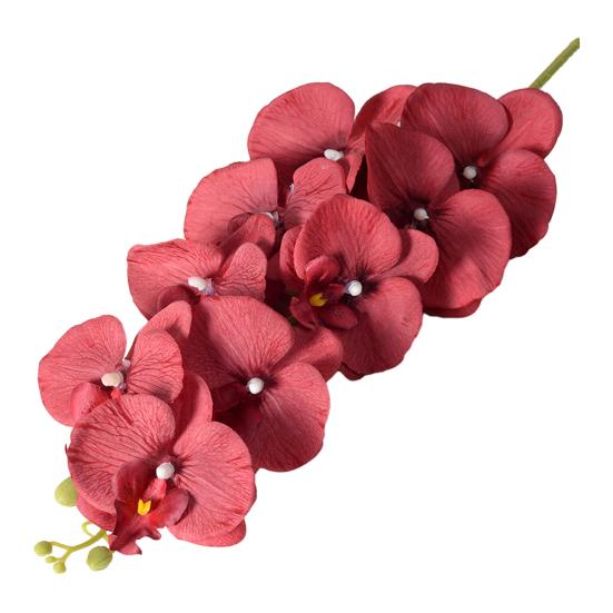 Искусственные Цветы Фаленопсис 100 см Длинный Стебель Реалистичные На Ощупь Искусственная Ветка Орхидеи с 9 Головками Полностью Расцветшие для Вазы Дома Свадебной Вечеринки Центральный Элемент