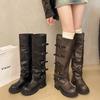 Fashion New Style Fashion Boots Women's Chunky Heel Mid-Calf Western Cowboy Boots Eepskin Leather Inner Material Outer Material