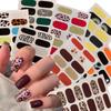 Semi Cured Nail Patch 32 Strips Gel Nail Polish Strips Autumn Nail Stickers  DIY Nail Art Making