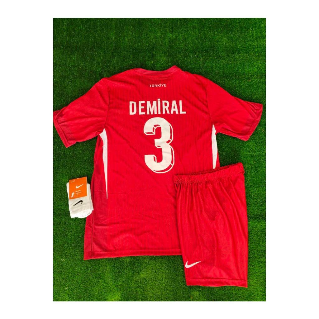 Merih Demiral Trkiye 2024 European Championship Red Children's Jersey (jersey Shorts Stockings)