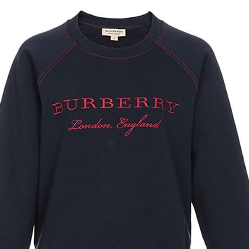 (WMNS) Burberry Logo Embroidered Hoodie Deep Blue Women's 40529791