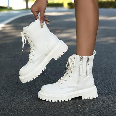 Бархатные ботинки Мартина на двойной молнии для женской зимы, новые модные ботинки с коротким голенищем и толстой подошвой, теплые короткие ботинки для женщин