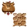 Доска для закусок Highland Cow, деревенский поднос с отделениями, деревянное блюдо для сыра, фруктов и закусок для вечеринки.