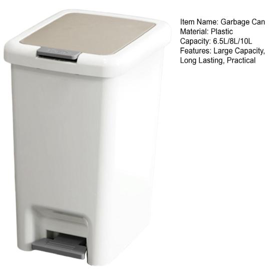 Garbage Can Durable Construction Large Capacity Wide Opening Easy To Clean Trash Can Waste Bin with Stepping Pedal