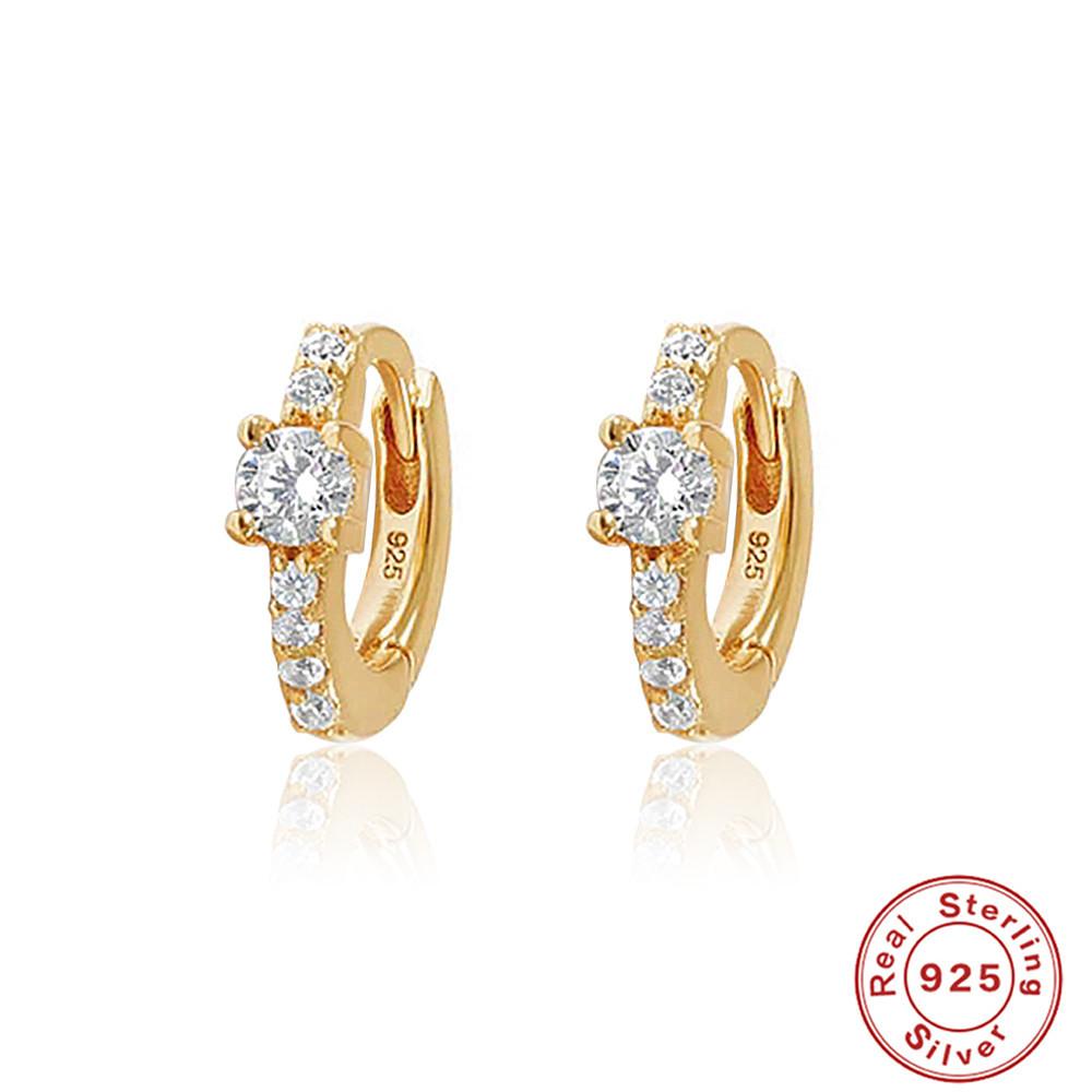 Роскошный набор с бриллиантами Премиум Серьги-кольца с пряжкой для ушей Модные серьги Серьги Серьги Пряжка для ушей Стерлинговое серебро S925